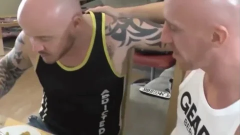 Chav Skinhead Double-dicked In kinky three-some
