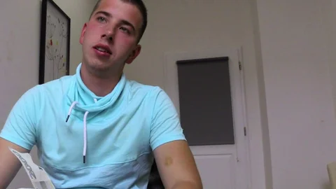 Goofy-faced man enjoying CBT during POV anal